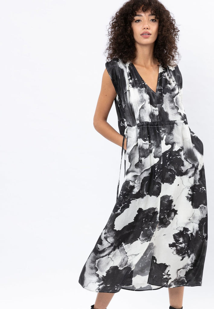 Religion Peridot Dress Perennial Print Black/White