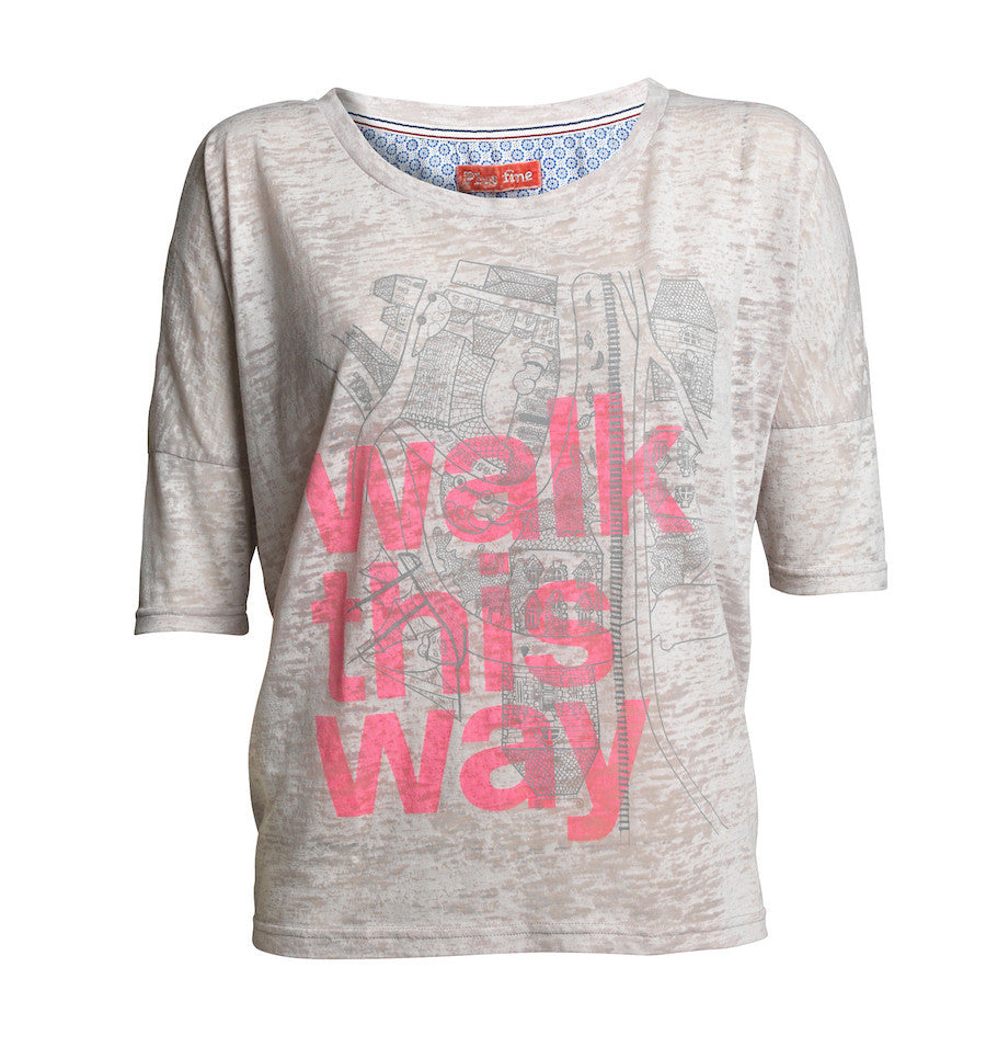 Plus Fine Corinth Long Sleeved t-shirt style top Grey