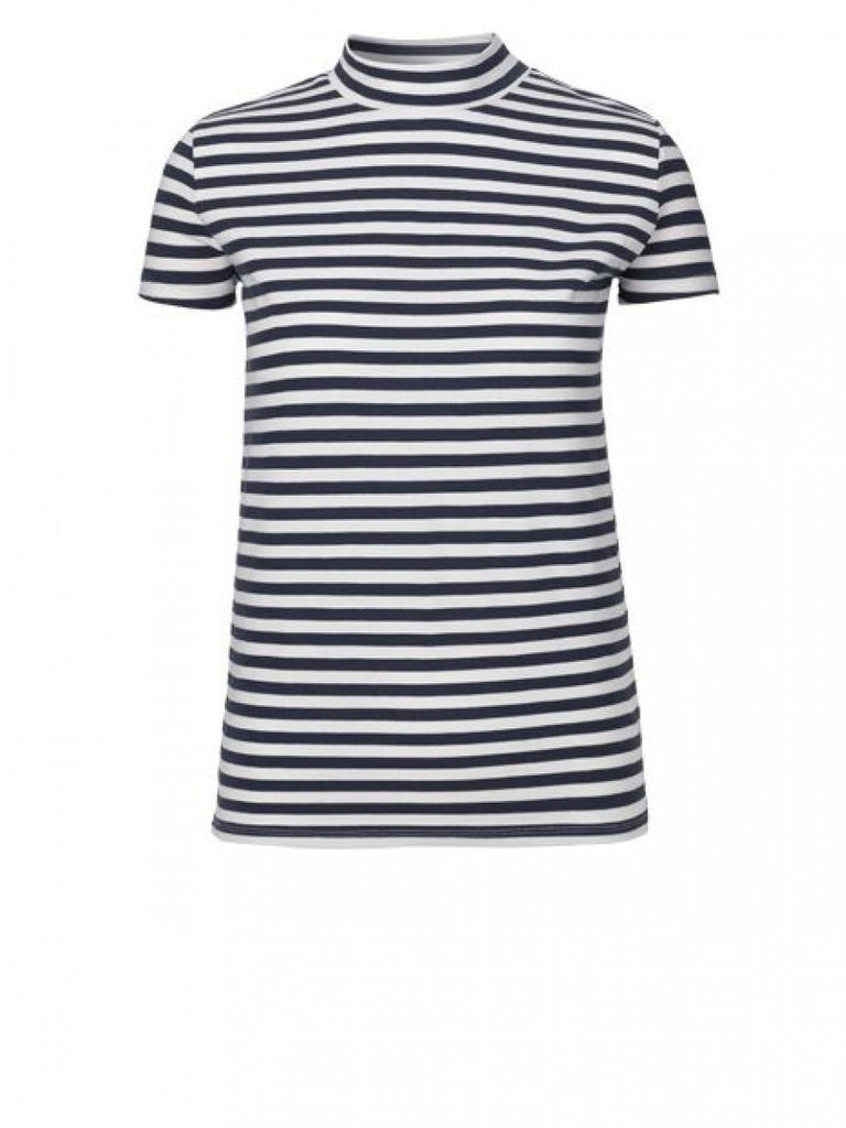 JUST FEMALE Kath T-shirt short sleeve Blue/off white stripe
