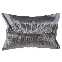 Love Layers Home Grey Velvet Leaf Cushion Cover ATZ013
