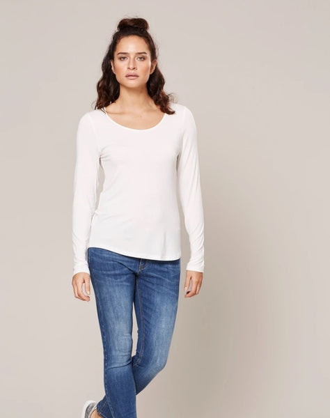 Eb & Ive Basic Long Sleeve T-shirt White