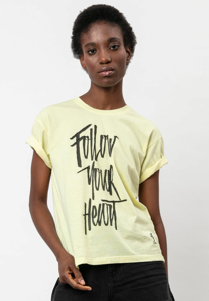 Religion Follow Your Heart Tee Tender Yellow