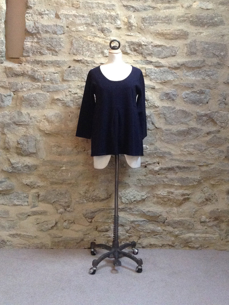 Great Plains Daria Pleat Front Knitted Top Navy