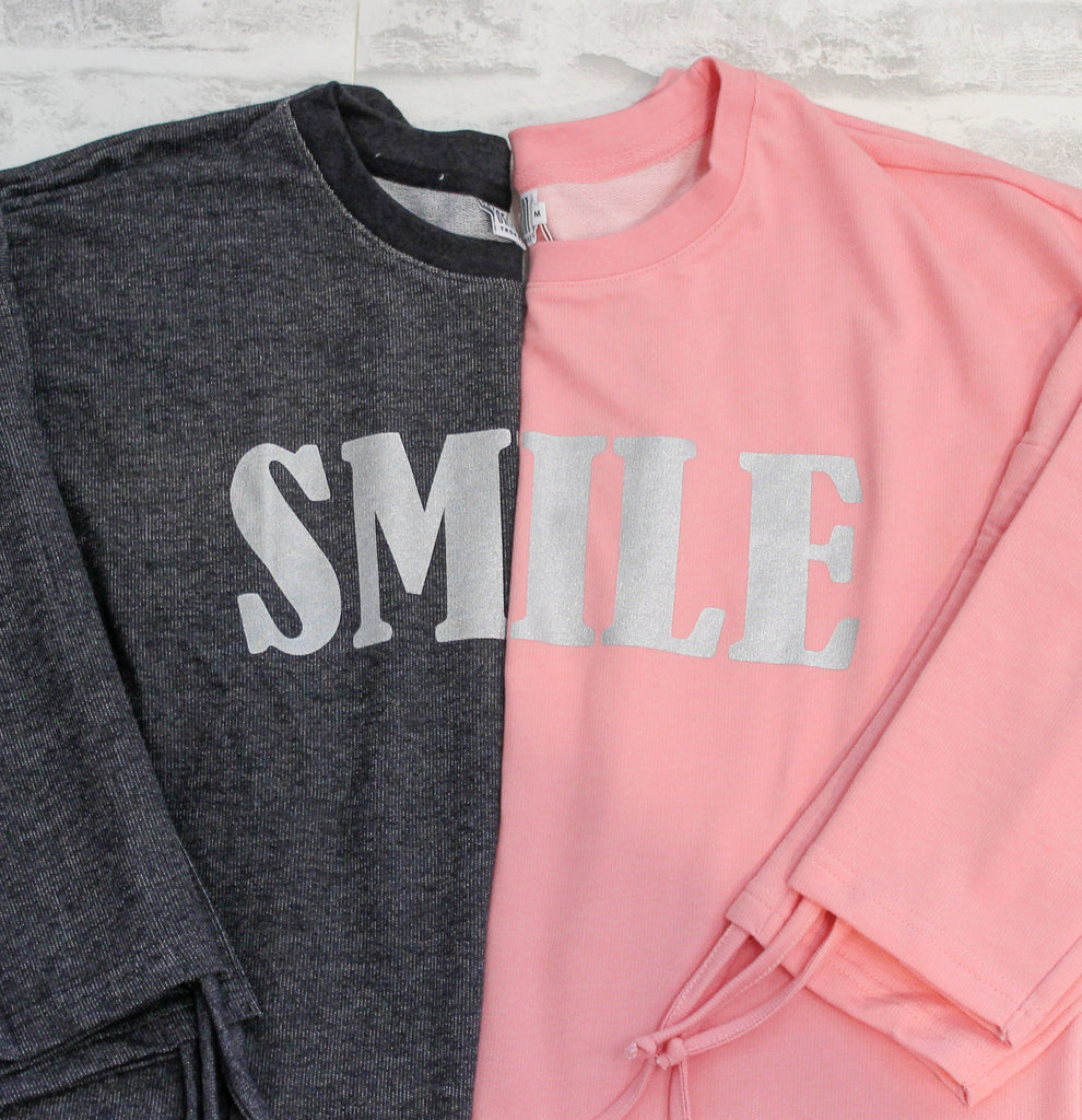 SAINT TROPEZ Smile sweatshirt top, Pink