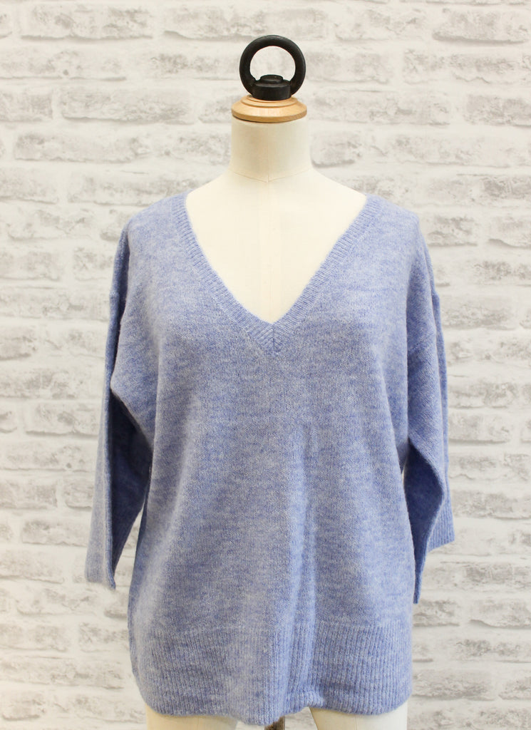 Saint Tropez Wide Sleeve Sweater Mid Blue