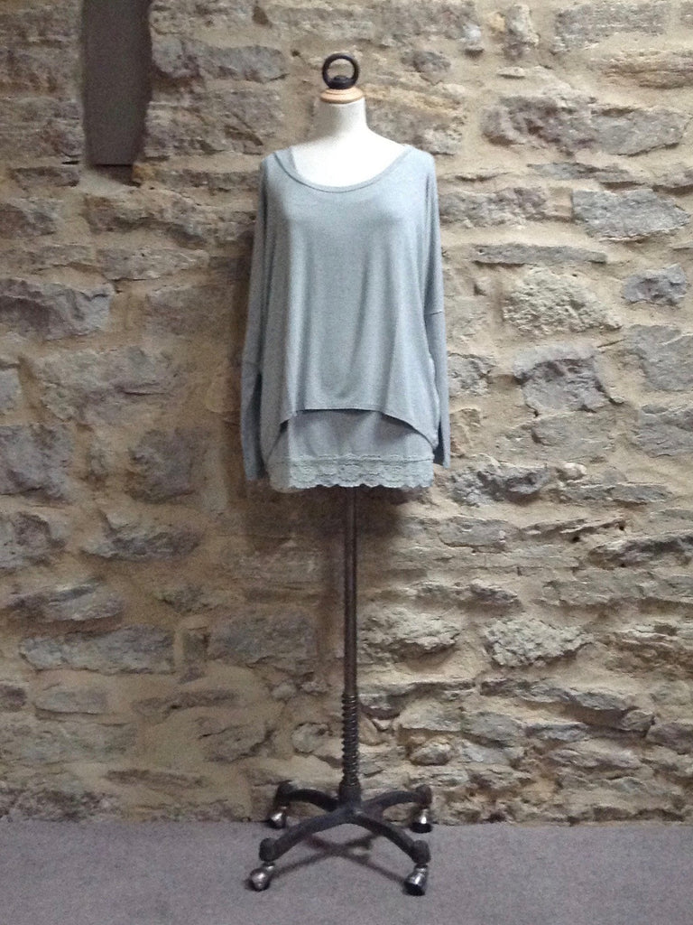 A Postcard From Brighton Karma Loose Top Pale Grey
