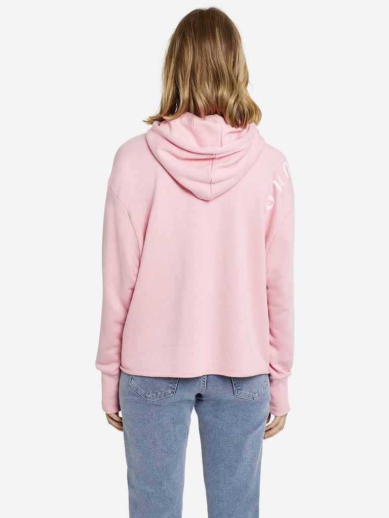 Smith & Soul Cropped Long-Sleeved Hoodie Flamingo Pink