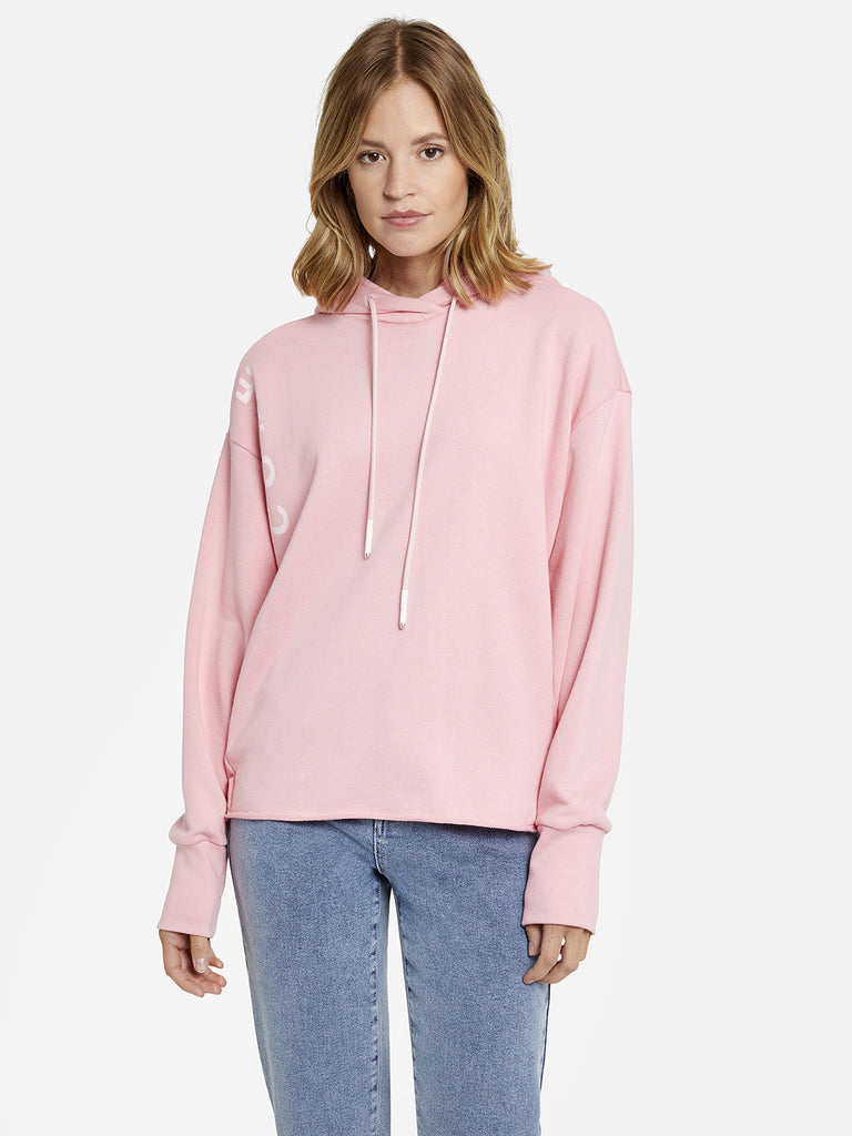 Smith & Soul Cropped Long-Sleeved Hoodie Flamingo Pink