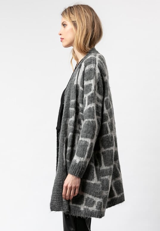 Religion Favour Long-Sleeved Cardigan Charcoal