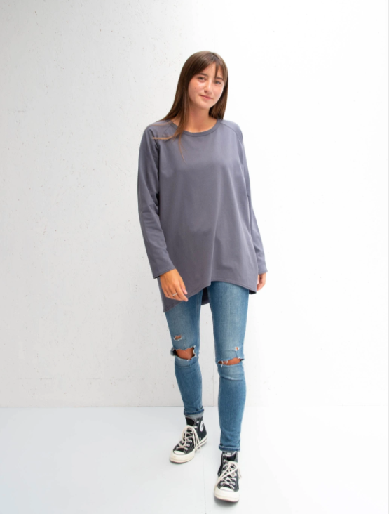 Chalk Robyn Long Sleeve Top Charcoal