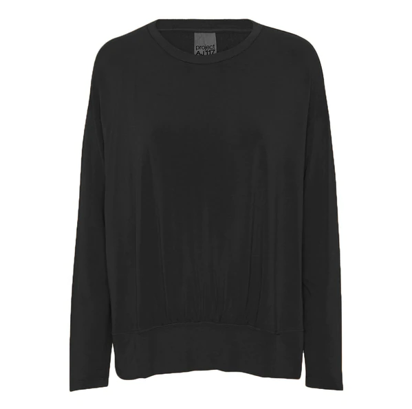 SAINT TROPEZ Smile sweatshirt top, Black – LOVE LAYERS & BASICS
