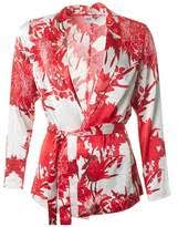 Saint Tropez Kimono with Big Flower Print, Pink / Black