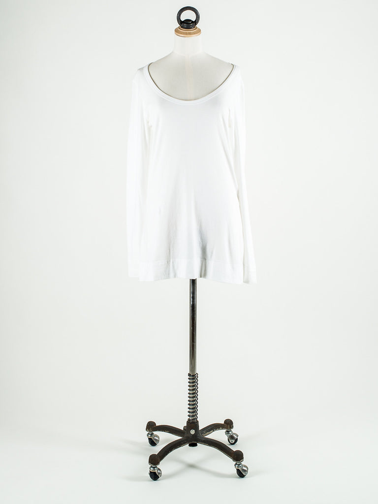 Lilla P Long Sleeved Scoop Neck T Shirt White