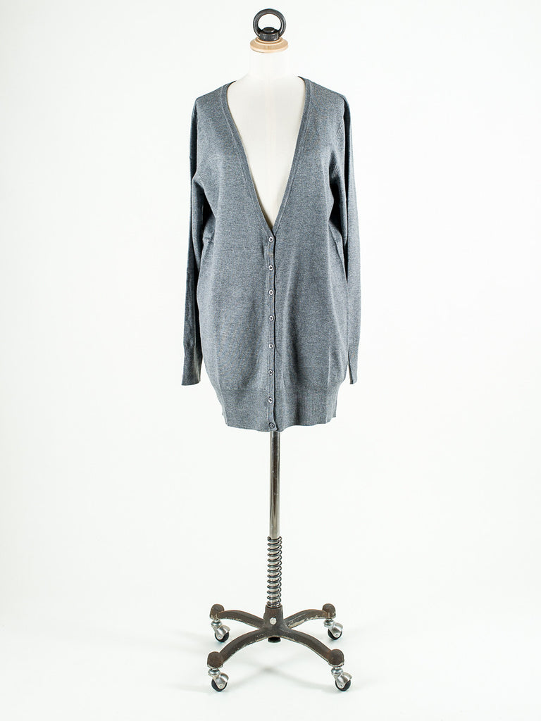 b.young Longline and long sleeved Cardigan Mid Grey